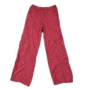 BDG Urban Outfitters Y2K Cargo Pants‎ Women's XS Red Swirl Print Wide Leg